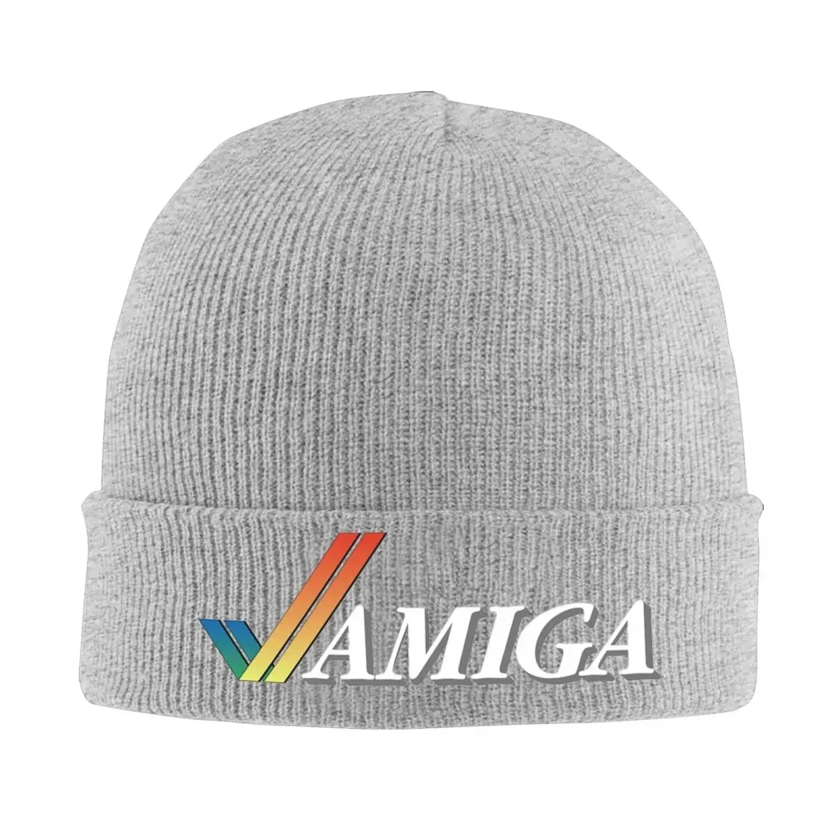 Amiga Beanie Hats Commodore Bonnet Hats Adult Unisex Y2K Cool Hippie Skullies Beanies Autumn Printed Elastic Caps