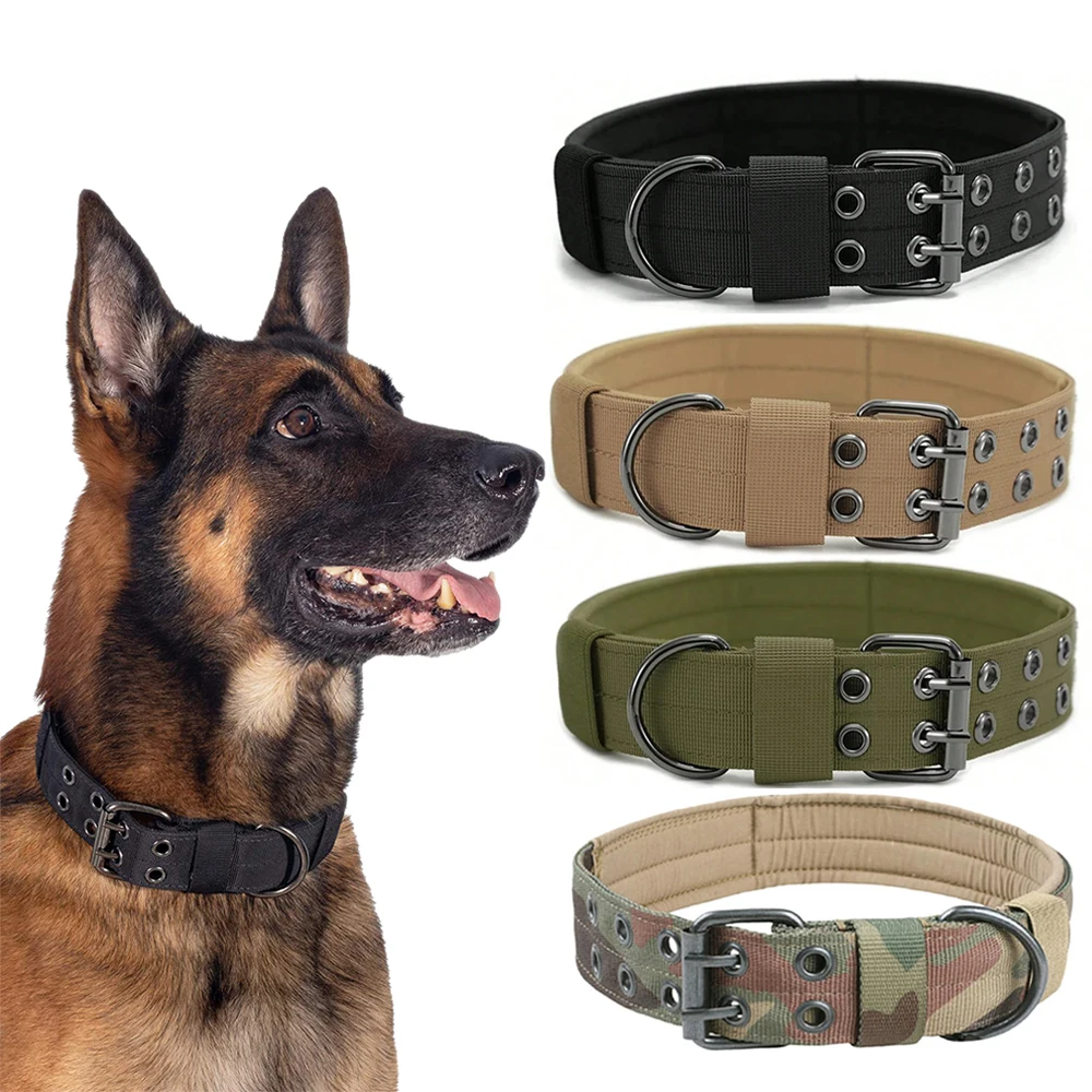 Tactical Dog Collar 1pc Durable Nylon K9 Military Collars Outdoor For Medium Large Dogs Training Walking Working Pet Products