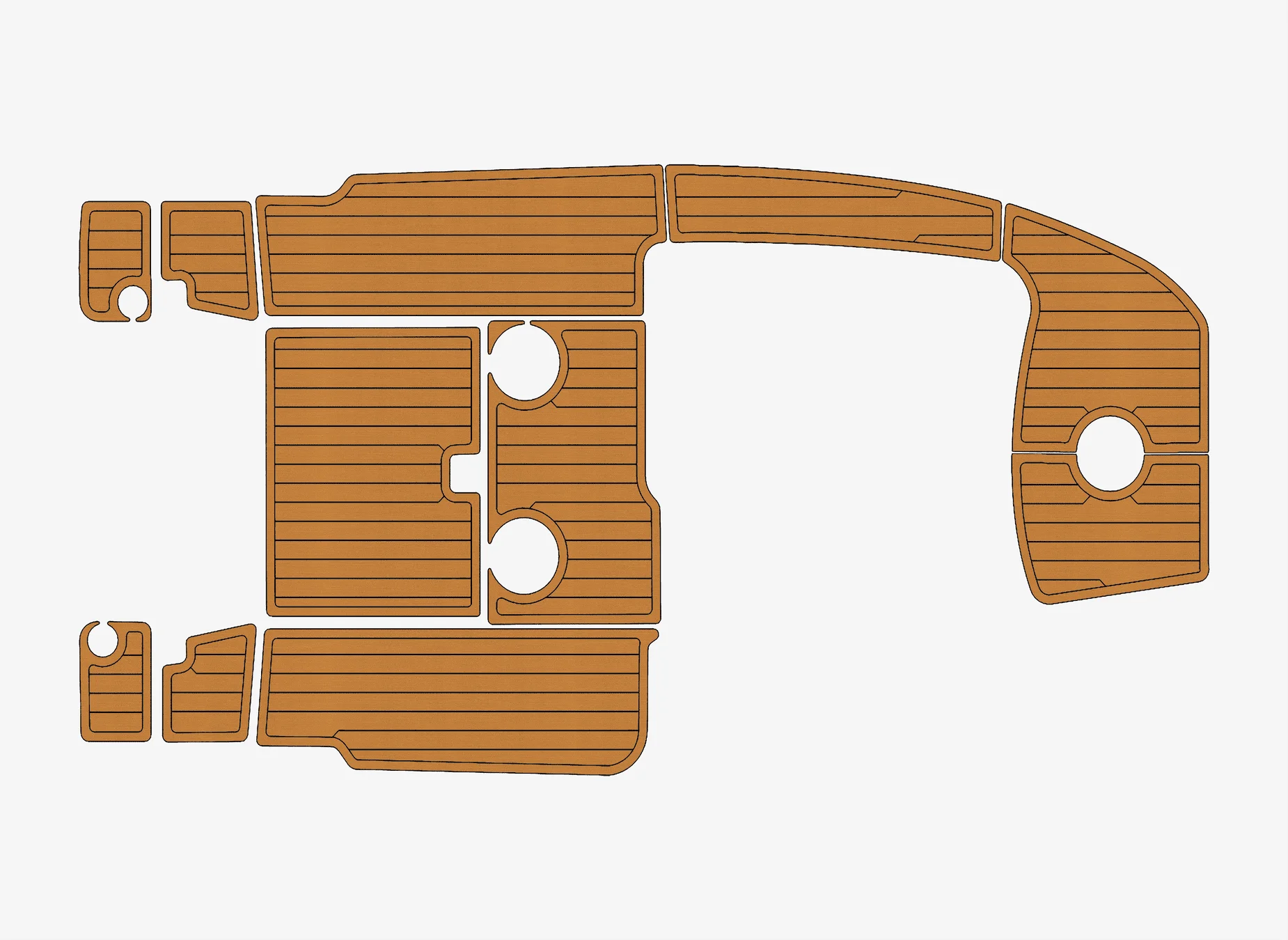 

Marine Faux Teak EVA Non-Slip Mat - 2006 Jeanneau Cap Camarat 545 WA Self-Adhesive 1/4" (6mm) Boat Deck Pad for Cockpit & Deck