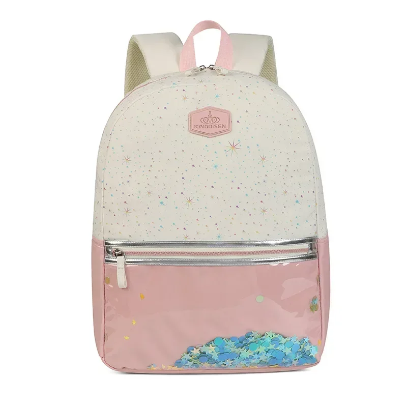 School Bags for Girls Perspective Sequin Backpack 3 Pcs Set Bag, Pencil Case Ultra Light Spine Protection Children Backpack