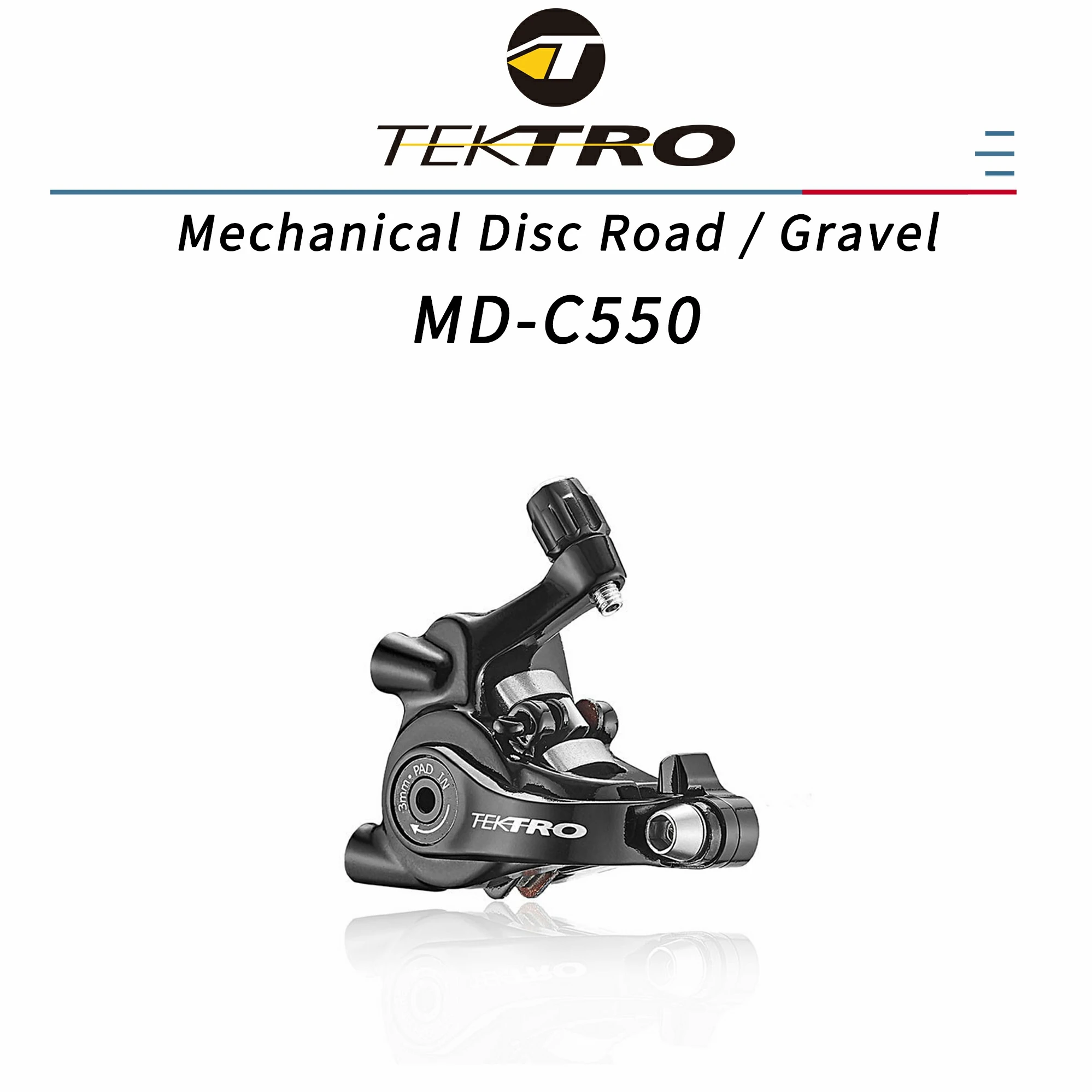 TEKTRO MD C550 Road Mechanical Disc Brake Dual Piston Cable Caliper Front/Rear Double-Sided Linear Drive