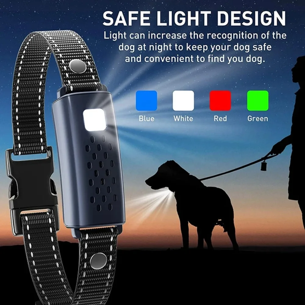 Imagem -02 - Controle Remoto Dog Trainer com Choque Elétrico Collar Tela Colorida Super Longo Impermeável Exibição da Bateria Parar de Ladrar