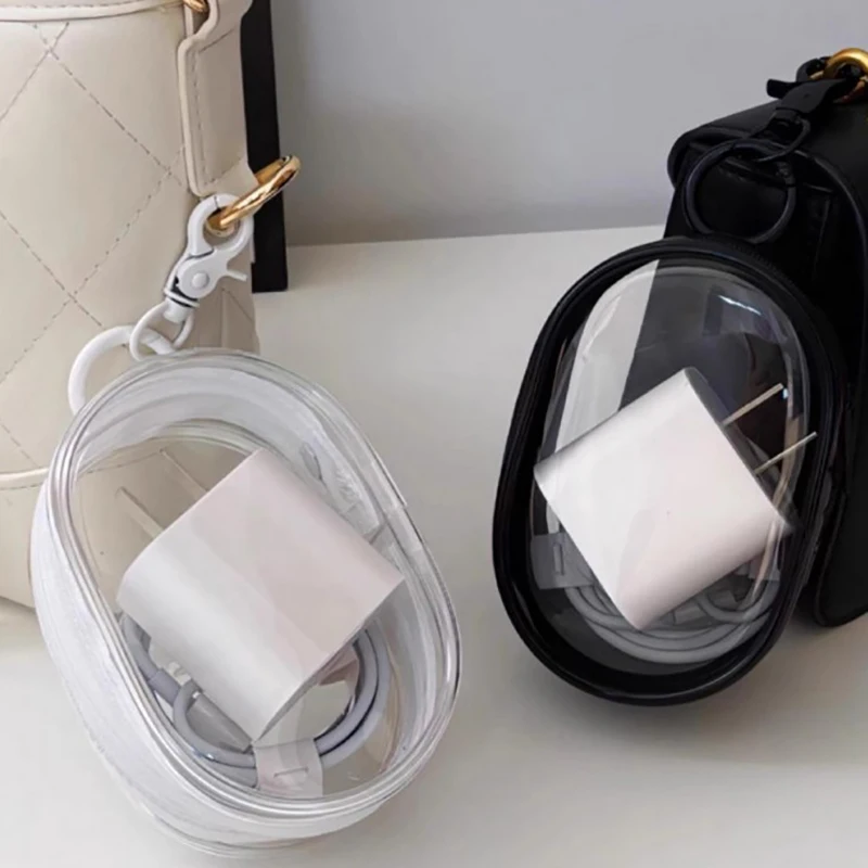 Transparent Pvc Box Keychain Jewelry Organizer Bag Toy Protect Clear Zipper Storage Case Pouch Wallet Cute Doll Bag Organization