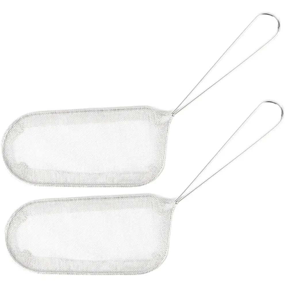 

2Pcs Stainless Steel Colander Frying Net Deep Fryer Baskets Heat Resistant Handle Easy Hold Store Snack Fry Container