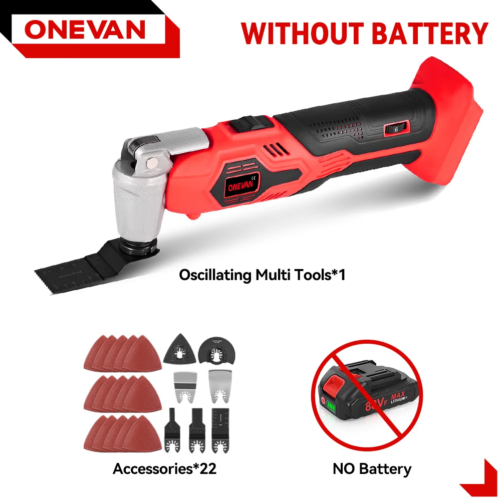 ONEVAN 20000OPM Elektrische Oszillierende Multifunktions Werkzeug Cutter Trimmer Säge Schaufel Holzbearbeitung Werkzeug Für Makita 18V Batterie Pin