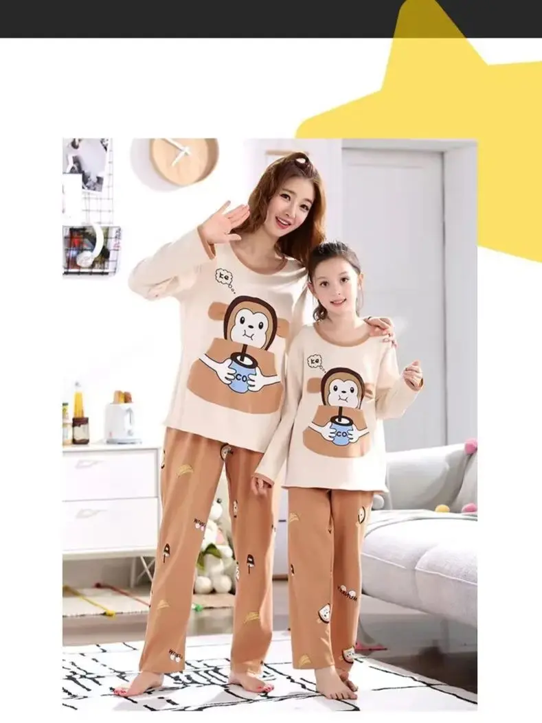 Family Christmas Pajamas Set Matching Mother and Daughter Clothes Mom and me Pajamas women girl Long Sleeve pyjamas