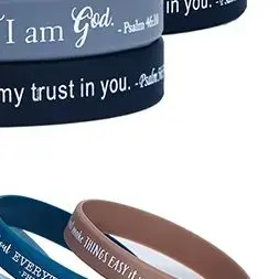 36 قطعة من الأساور الدينية المصنوعة من السيليكون وأساور مطاطية للكتاب المقدس الملونة الملهمة من السيليكون المسيحي