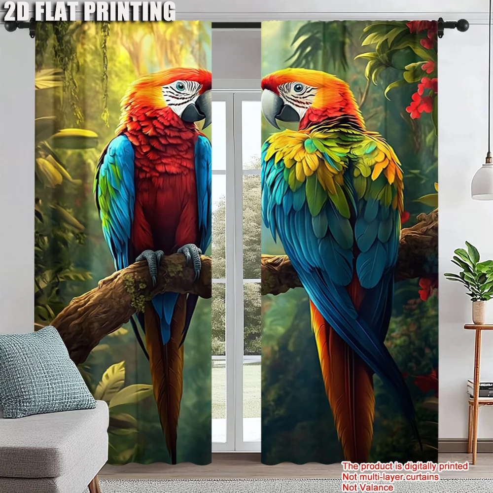 

2pc, Drapes Animal parrot Versatile Polyester Fabric,Without Electricity Festive Wall Decor for Holiday Party, General