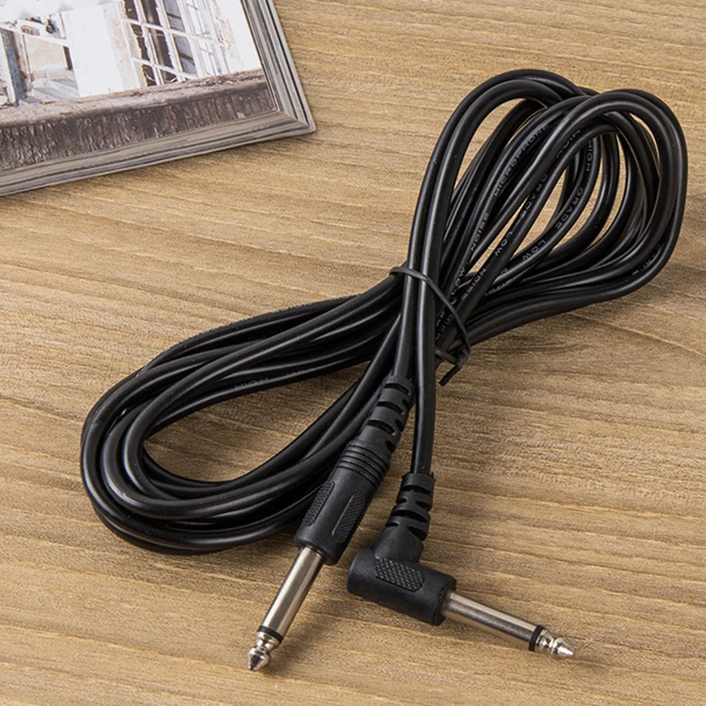 10 Stück Gitarrenanschluss, 35 mm Ellenbogen-Effektorkabel für Gitarre, Bass, Lautsprecher, Patch, rechtwinkliges Instrumenten-Audiokabel, Schwarz