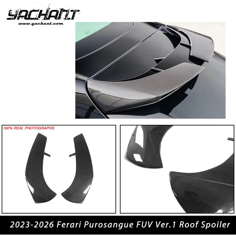 

New Arrival CF Carbon Fiber Roof Spoiler Fit For 2023-2026 Ferrari Purosangue FUV Ver.1 Roof Spoiler Rear Roof Wing