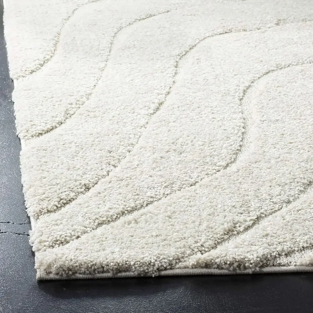 Shag Collection Area Rug - 8'6 x 12', Cream & Cream, Non-Shedding, Easy Care, 1.2 Thick for High Traffic Living Spaces view 5