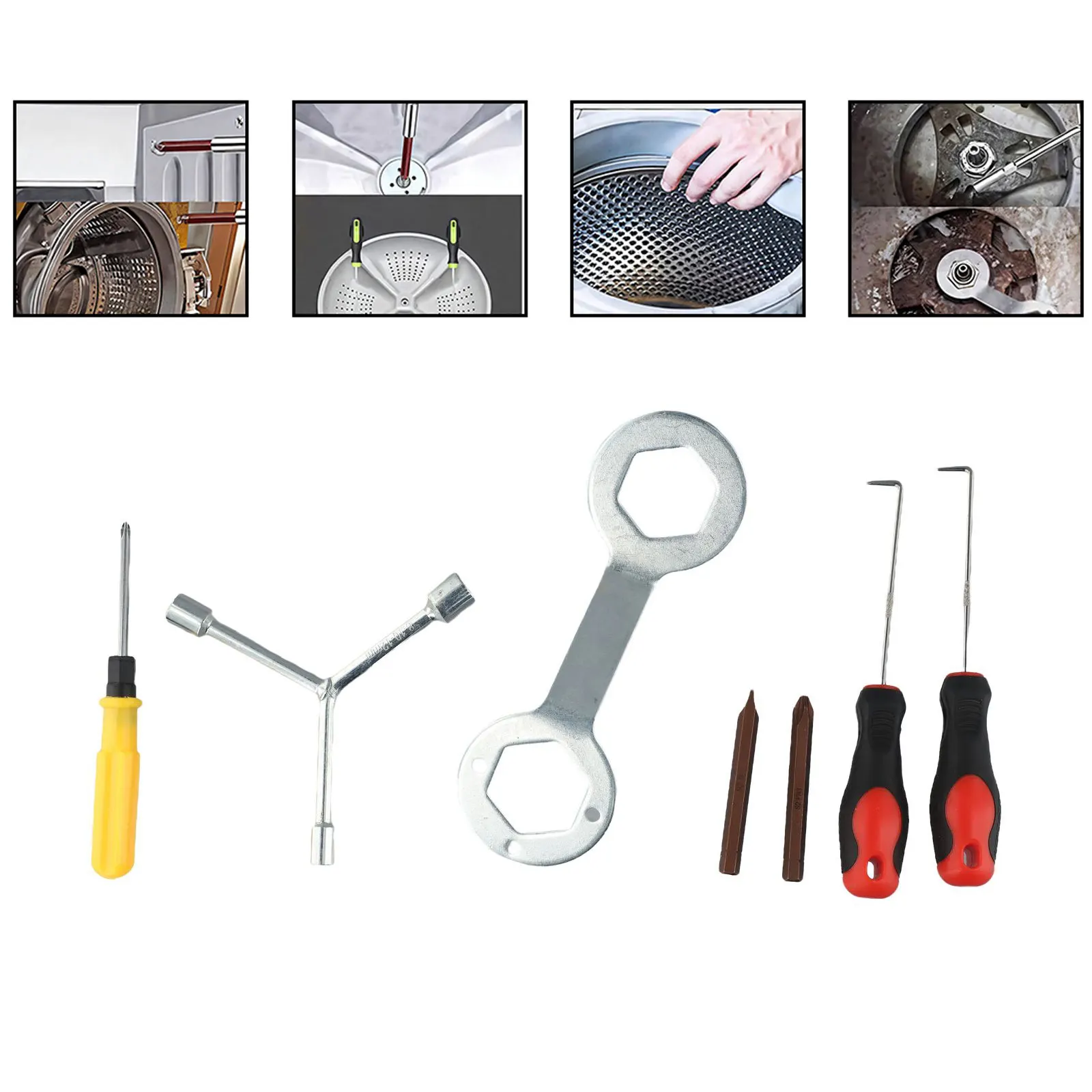 Screw Nut Tool Set Washing Machine Tool Set Hexagonal Wrench Non-slip Handle 3-in-1 Wrench Home Appliance Repair