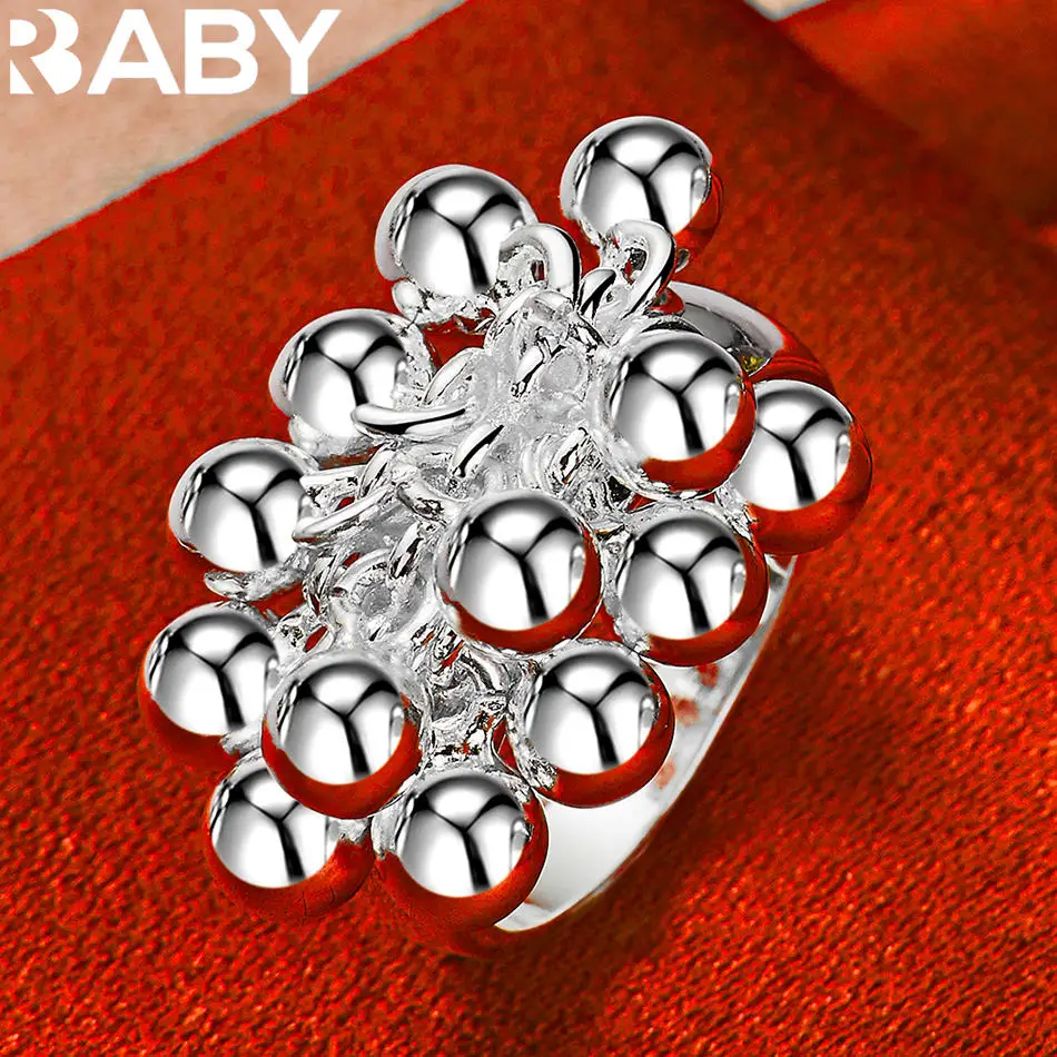 URBABY 925 فضة حجم 6-10 الخرز الكرة الدائري للنساء الرجال مجوهرات الأزياء سحر نعمة الزفاف المشاركة اكسسوارات #2