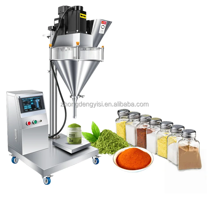Semi-Auto High Precision Auger Powder Filler 0.1-100g 1-10g 50-500g 5kg for Coffee Milk Chemical Beverages Glass Bottle Bag