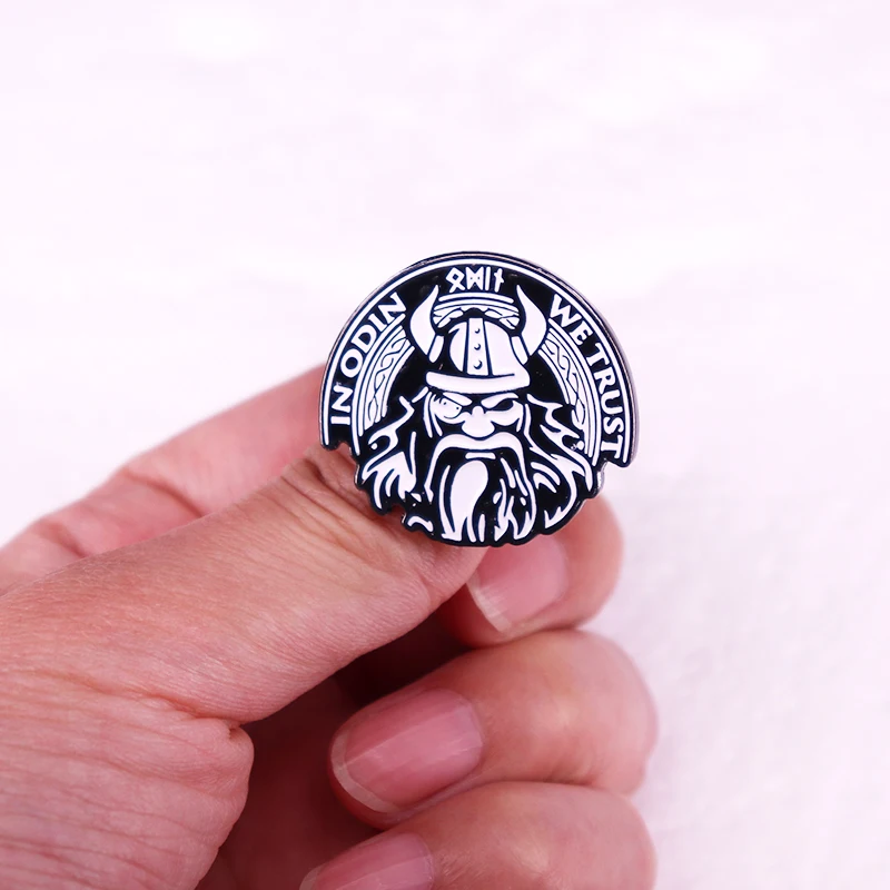 In Odin We Trust Enamel Pin Viking Brooch Jewelry Backpack Decorate
