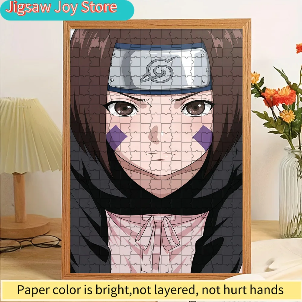 

Бумажный пазл Rin Nohara, классический аниме-персонаж: ниндзя из Конохи с фиолетовыми полосками на щеках и скрытой повязкой на голову с листом, премиум-качество.