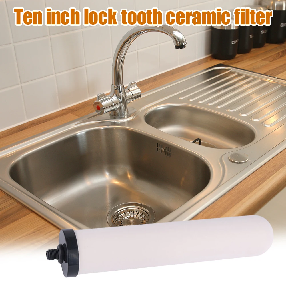 Ceramic Water Filter Candle Activated Carbon Tap Water Purifier Cleaning Replacement Parts Home Kitchen 265x50x50mm