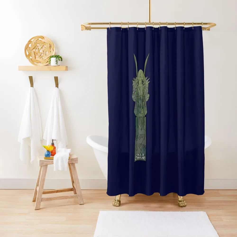 Cthulhu Statue - Art by Andrey Fetisov Shower Curtain Bathroom Decor Shower Waterproof Curtain