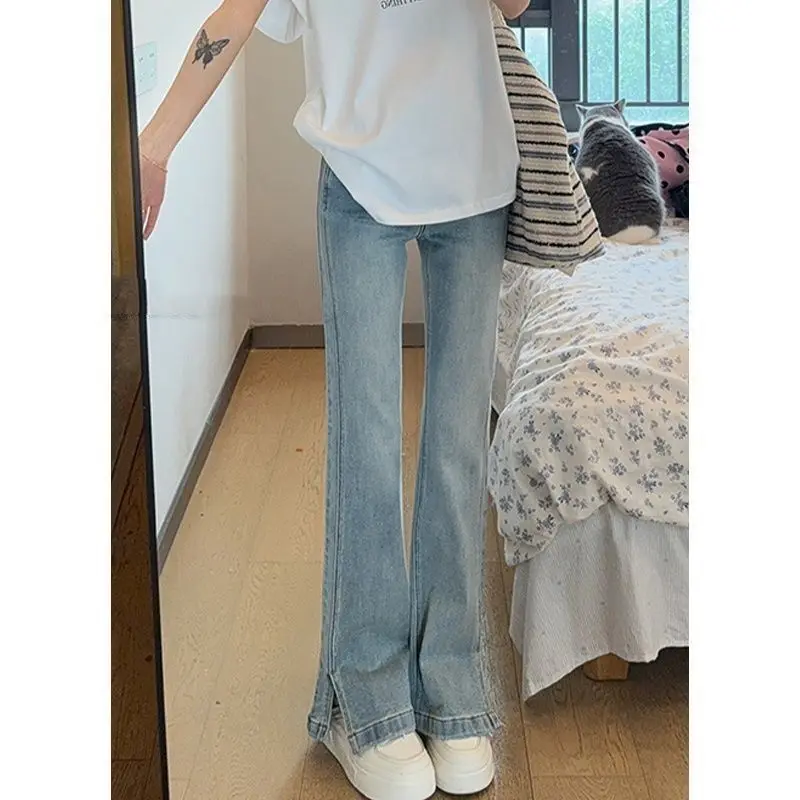 

Джинсы, эластичные мешковатые для женщин, с высокой талией, тай-дай, отбеленные, нерегулярный дизайн, градиент, разноцветные, женские джинсовые, модные, уникальные