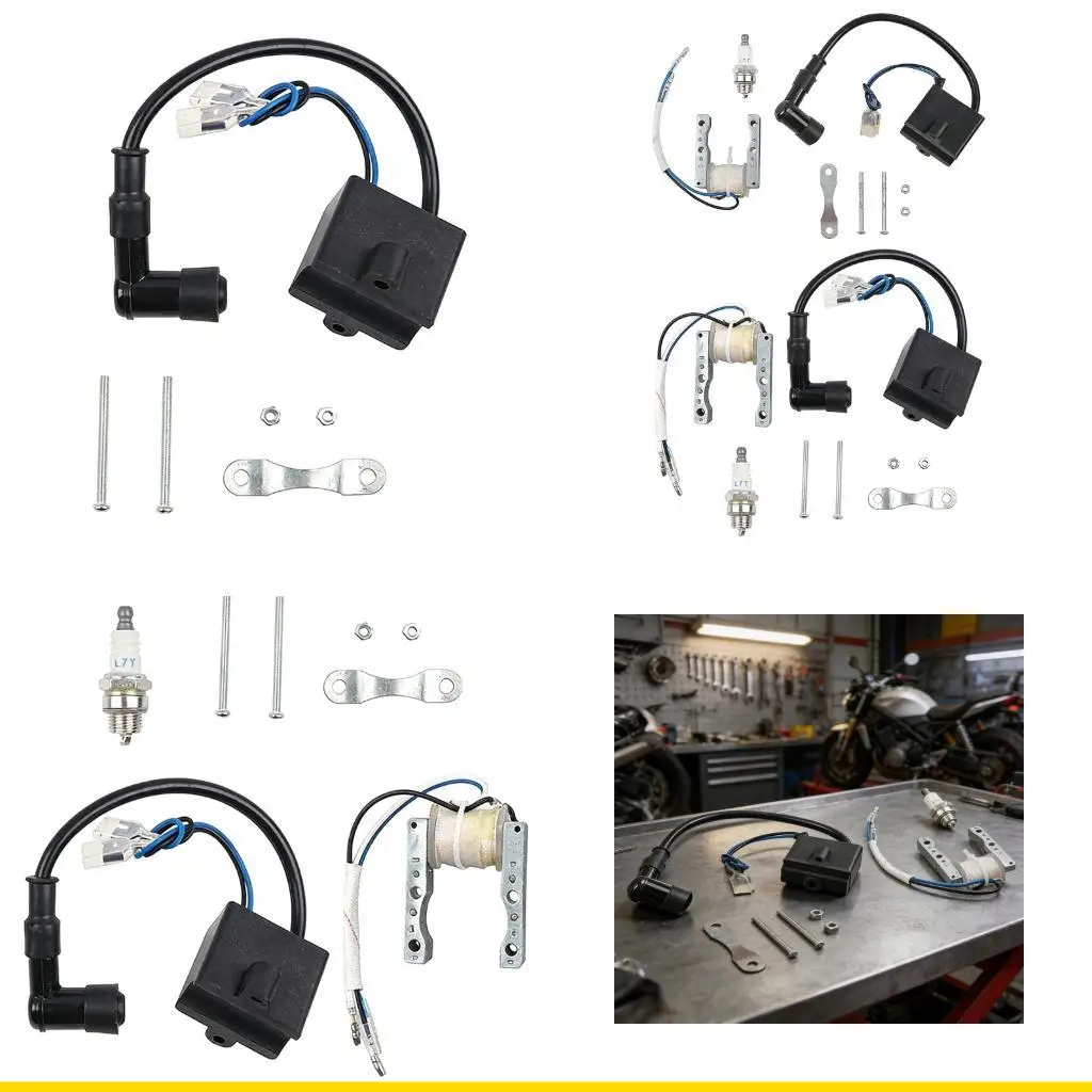 SZCH Ignition Coil And Plugs Motorcycle Engines For 49cc 66cc 80cc 2-Strokes