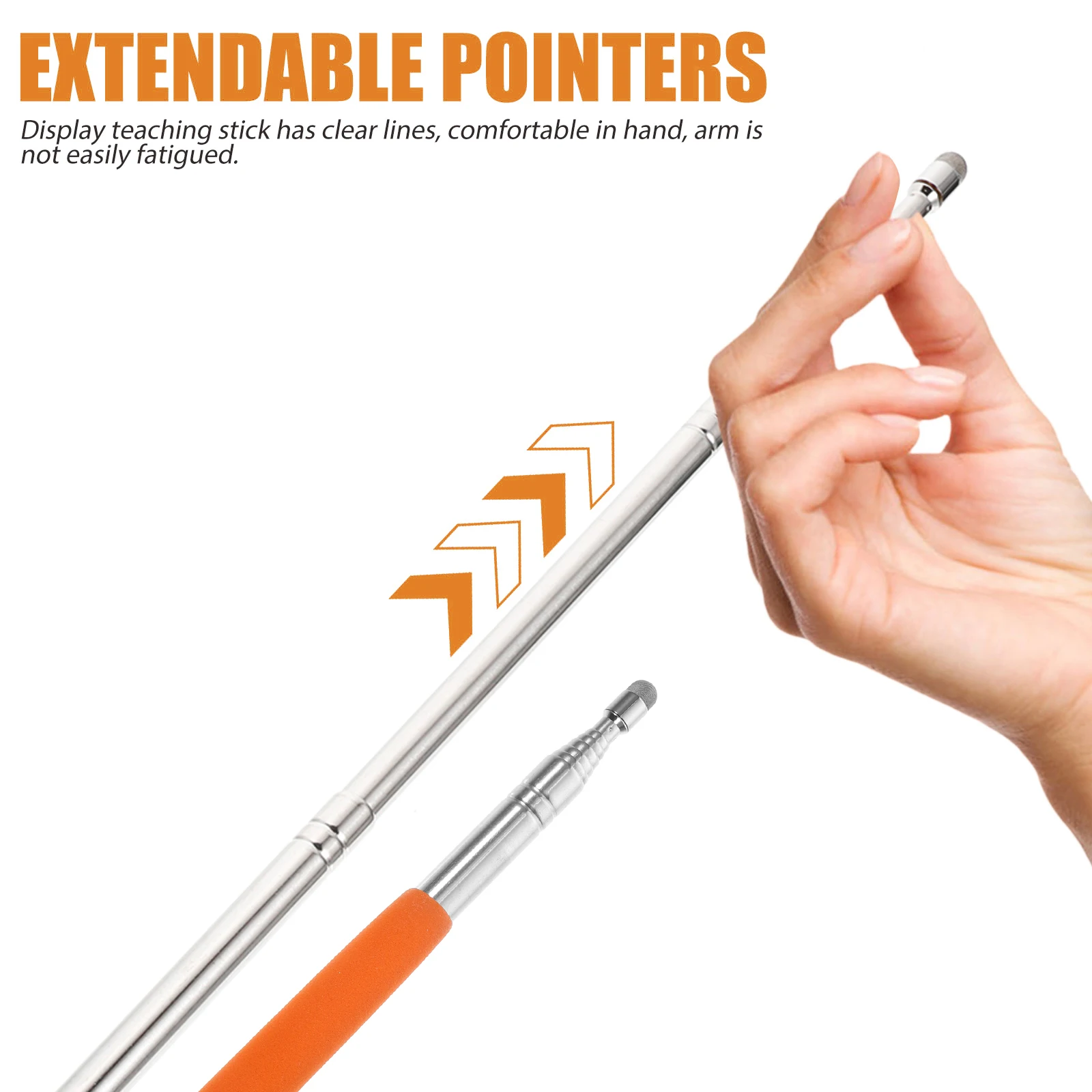 

Stretchable Teaching Pointer Pen 1m Orange Capacitive Head Whiteboard Classroom Supplies stick Presentation Tool