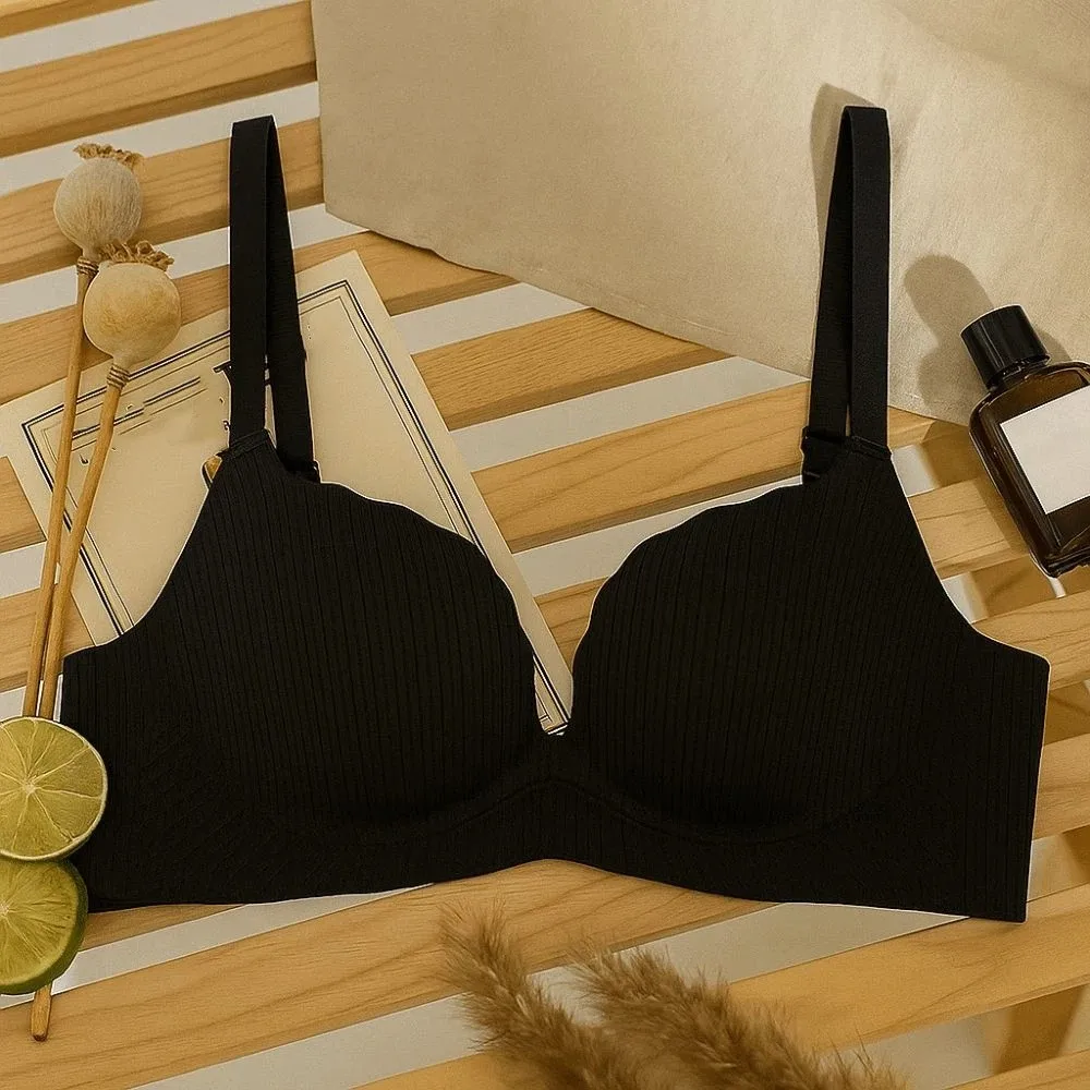 

Fashion Shockproof Wireless Deep V Bra Push Up Anti-sagging Underwear for Women Sweet Thin Seamless Bra Gifts