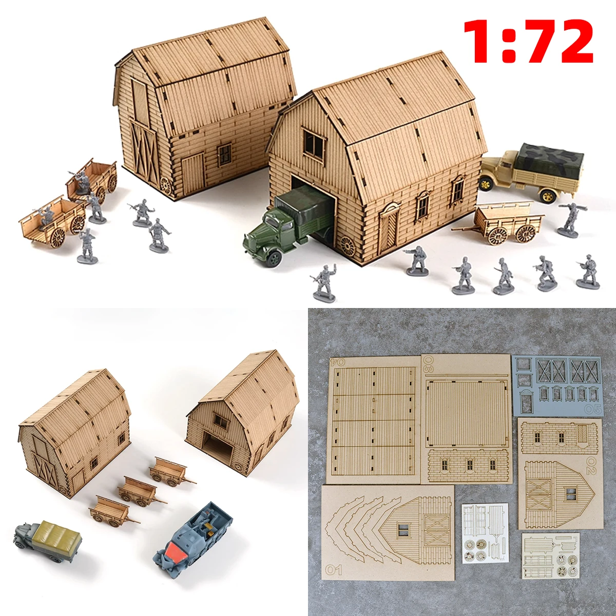 

Assembly Architectural model sand table warehouse stockroom granary barn breadbasket grain elevator diorama Scale model kit 1/72