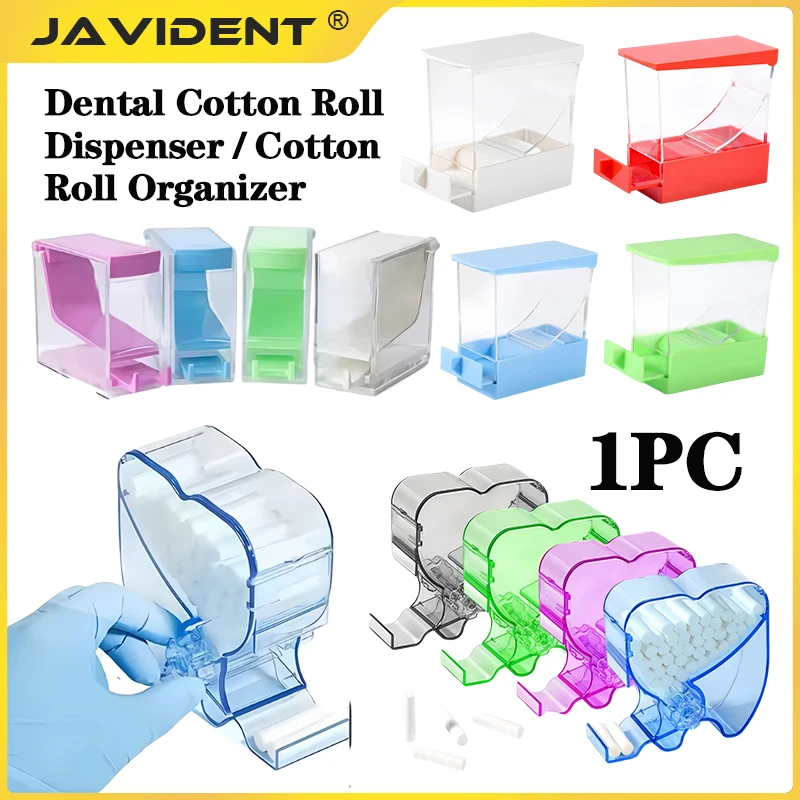 1Pcs Dental Cotton Roll Dispenser Holder Press Type Orthodontic Cotton Roll Storage Box Dentistry Organizer Lab Supplies Tools