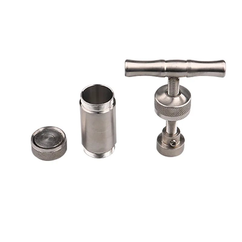 1pc Aluminum Alloy T Shape Press Tool For Spice, Garlic, Pepper, Salt, Can Be Rotated Squeezed To Store Tobacco Leaves Pocke