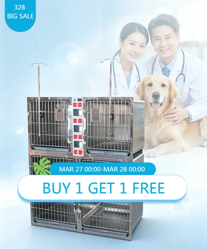 Factory Direct Sale Heavy‑Duty Stainless Steel Veterinary Dog Crate Animal Hospital Kennel For Pet Clinic Hospitalization