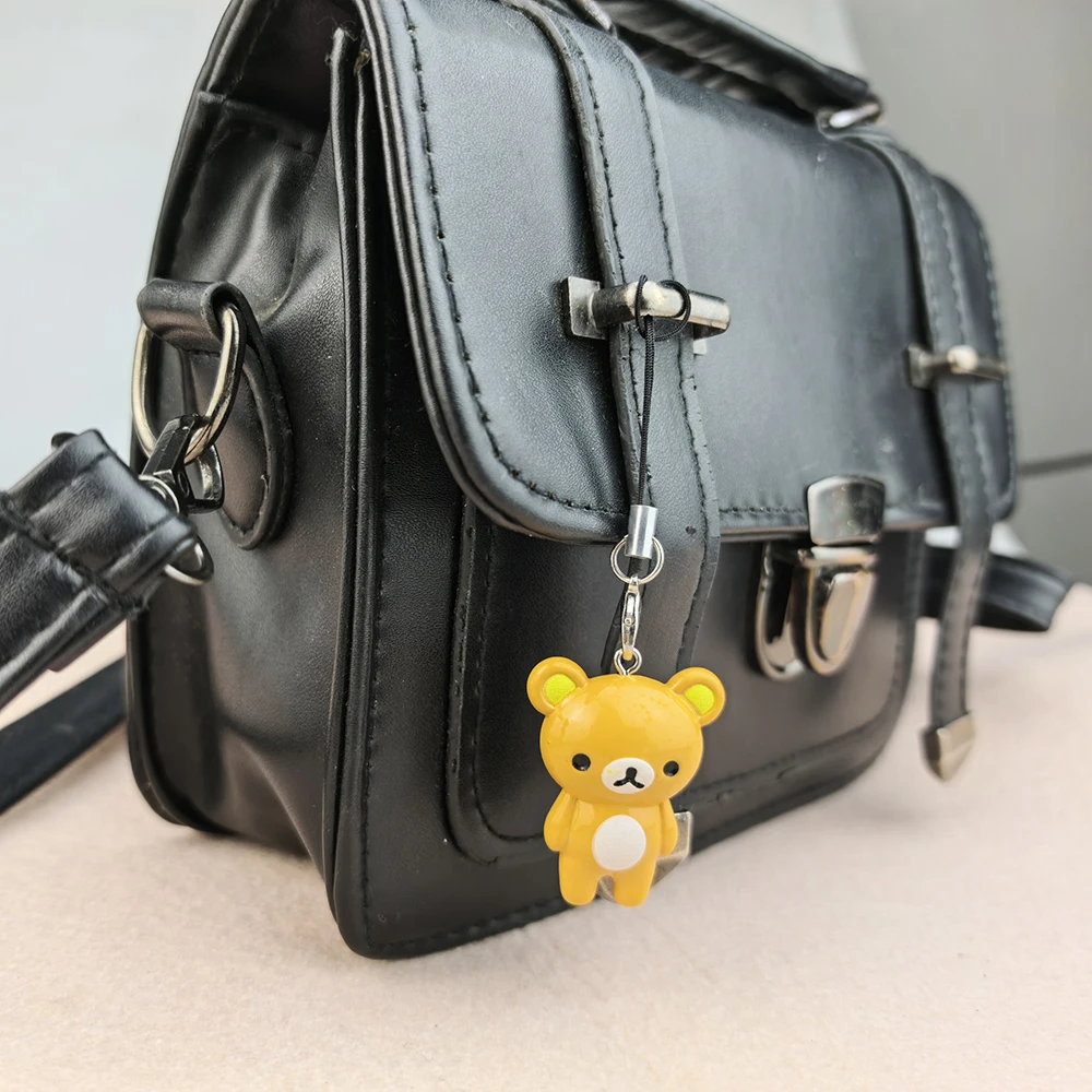 2pcs/set Kawaii Rilakkuma Easy Bear Keyrings Lazybear Doll Keychains Bag Clothing Puller Phone  Accessories Pendants Gift - view 3