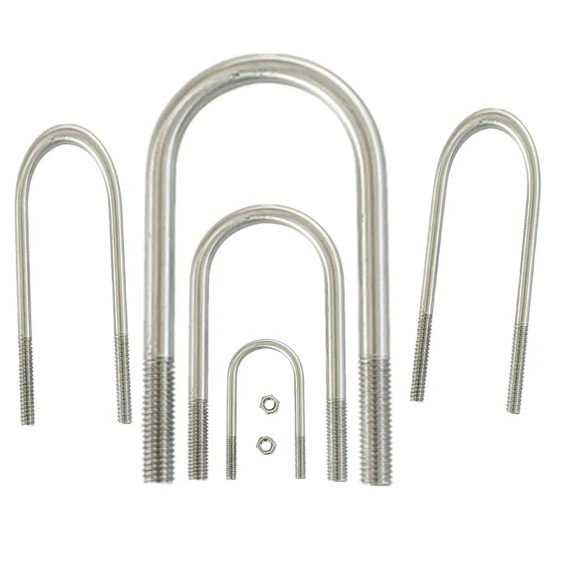 

M6 M8 304 Stainless Steel U-shaped Buckle Bolt U-shaped Screw Pipe Clamp U-clip fillet U-clip with baffle nut combination