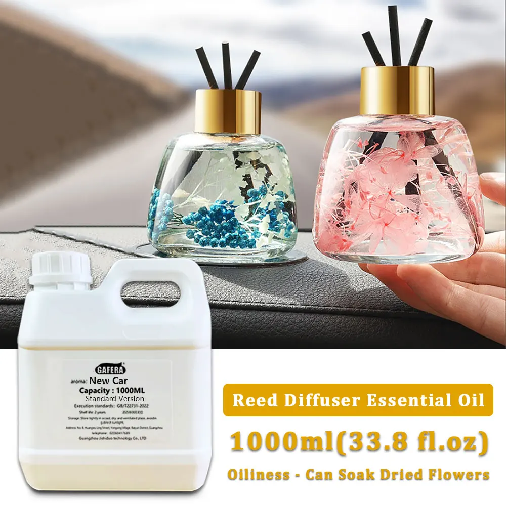 GAFERA 1000ml (33.8 fl.oz) Aceites Esenciales de Aromaterapia sin Llama Black Opium Shangri-La - Aceite para Difusor de Varillas, Perfume en Botella Grande