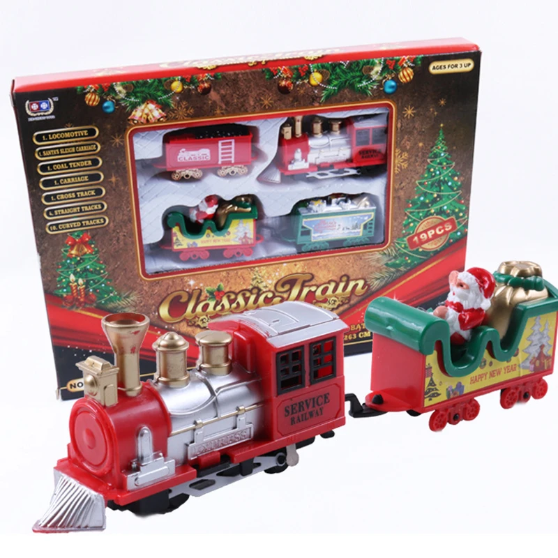 New Electric Train Set Mini Santa Claus Rail Car Toy Creative Decoration Christmas Tree Train Gift Children's Education Toy Gift