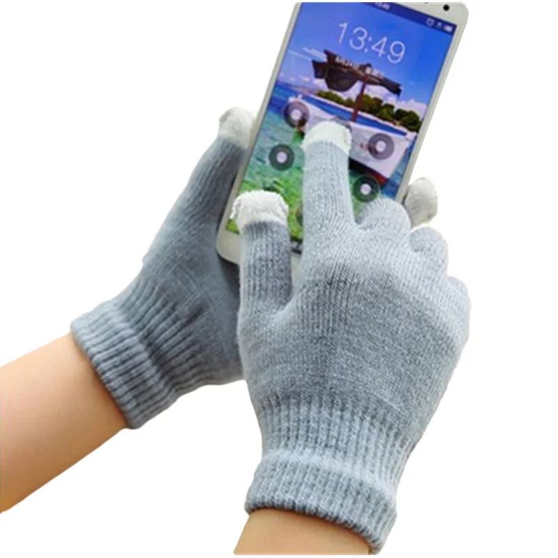 Winter Warm Knitted Gloves Mobile Phone Screen Touch Screen Winter Thick Warm Thicken Adult Gloves For Men Women