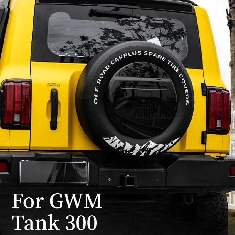 Car Spare Tire Protection Cover Thick Faux Leather Tailgate Tire Cover Fit for GWM Tank 300 Vehicle Decor Parts