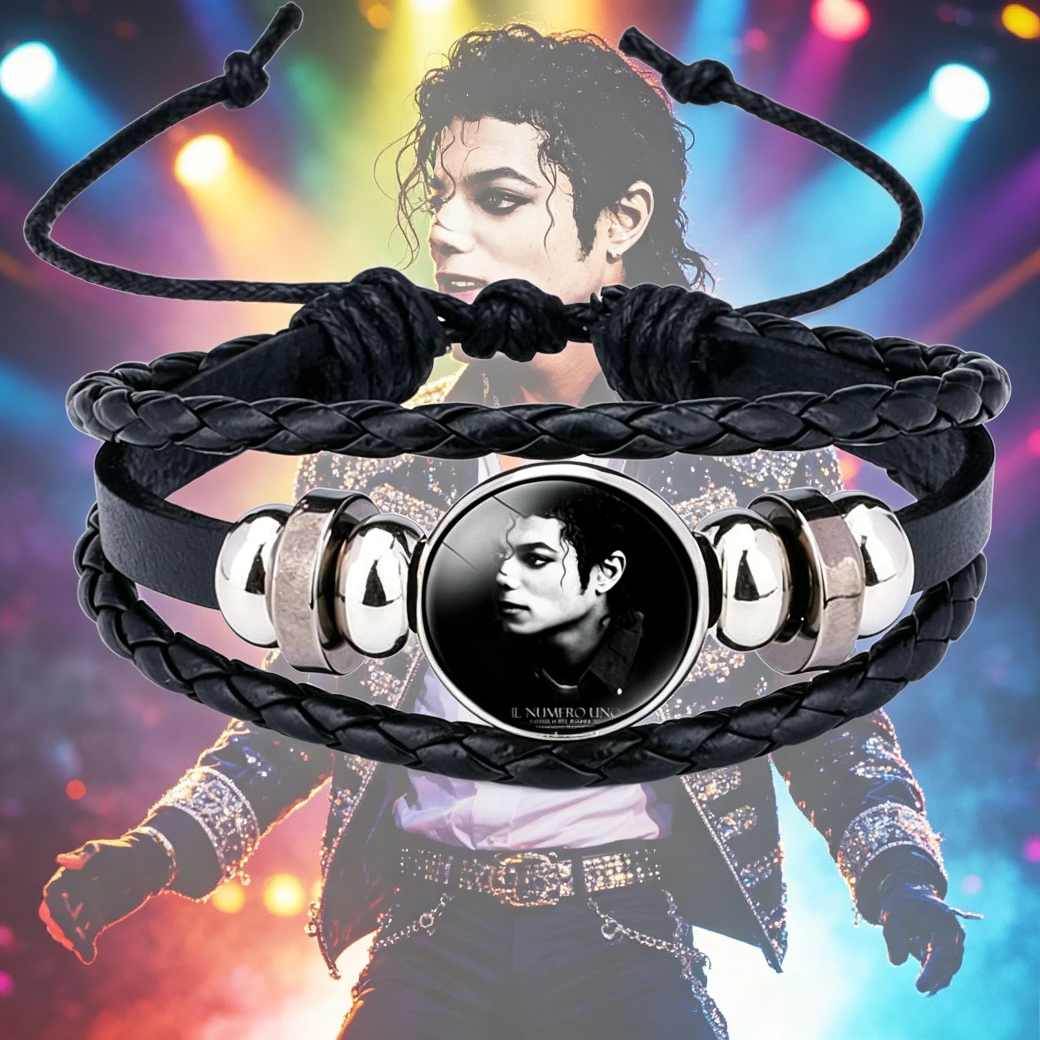 Michael Jackson Figure Chain Bracelet, Cartoon Anime Style Unisex Fashion Bangle, Jewelry Gift for Birthday Party