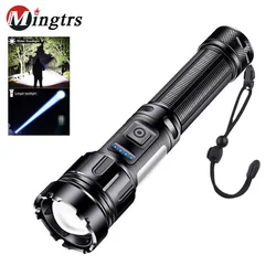 XHP50.2 Super Bright LED Flashlight 10000LM Rechargeable Tactical Flash Light with COB Work Light Magnetic Zoomable Waterproof