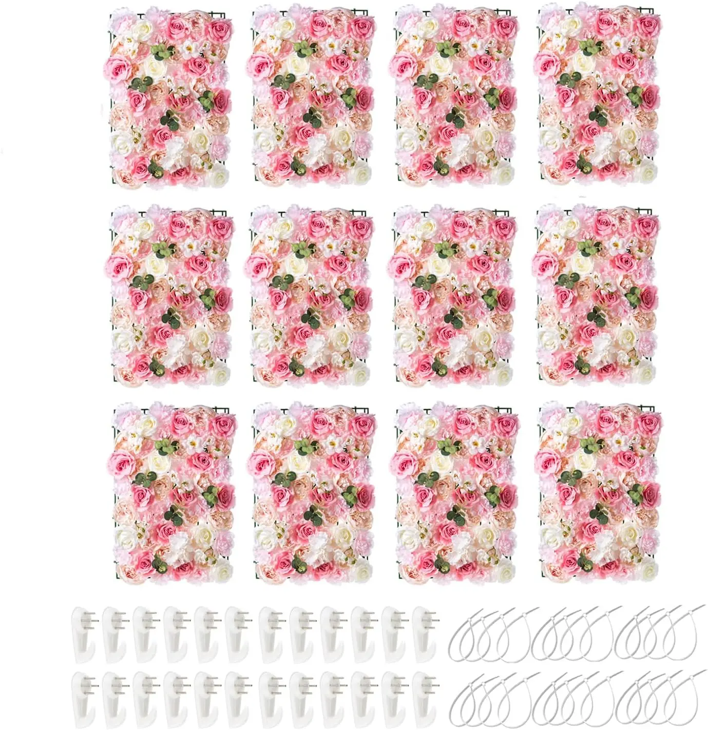 Flower Wall Panel for Flower Wall Backdrop, 12 Pcs 24