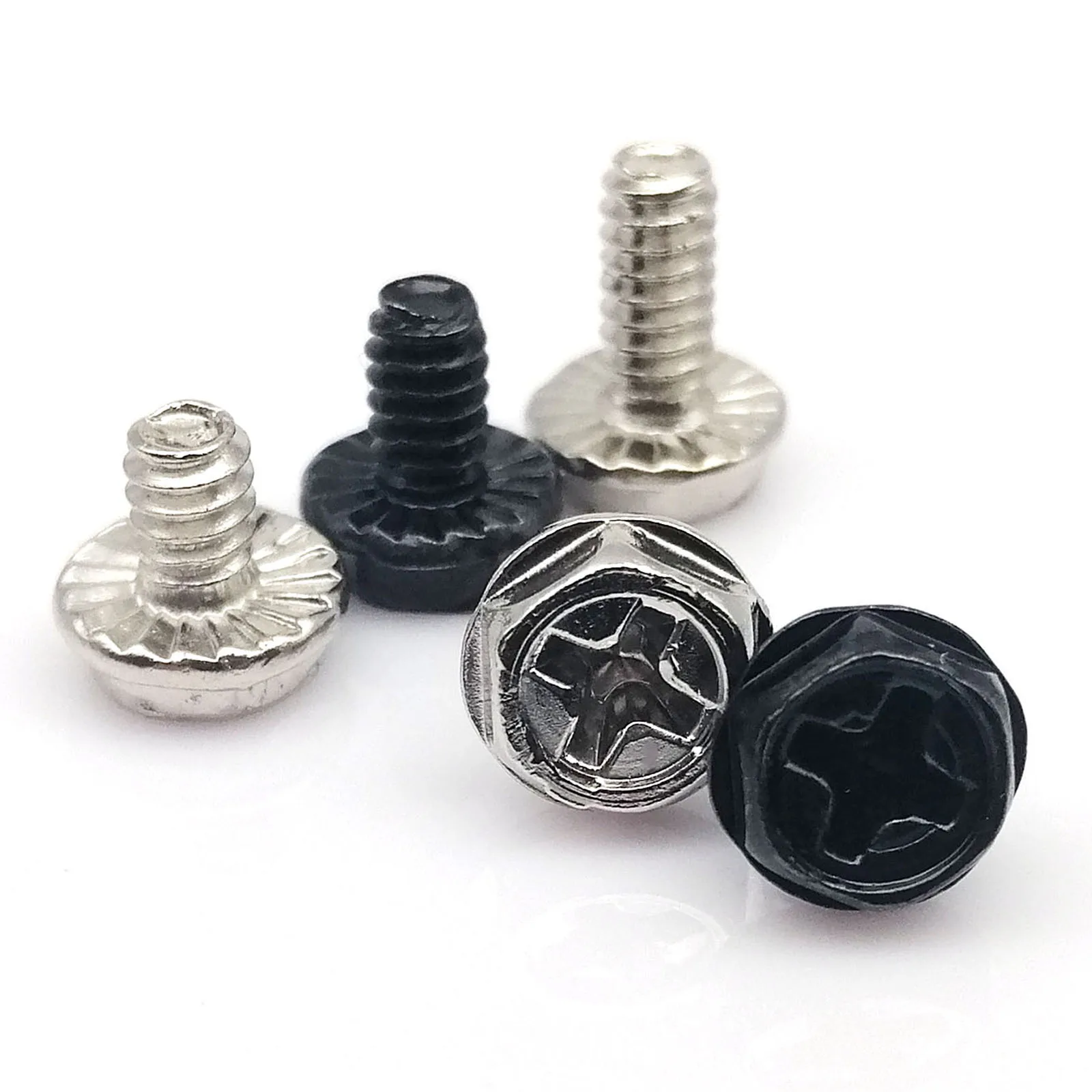 100pcs Black Silver 6#-32x5/6/8mm PC Case Power Supply PSU Hard Drive Motherboard Phillips Head Mount Fix Screw DIY Computer B
