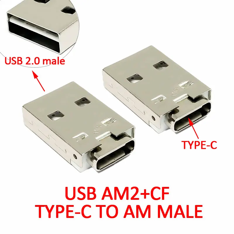 

1-10PCS AM2+CF Type C to Am Male Adapter Charging Type L = 19.0mm