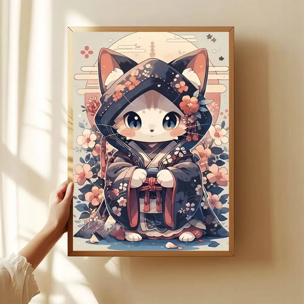 Huacan 5D-Diamantgemälde, Katze, Cartoon, voller Bohrer, Stickerei, Tier, DIY, Mosaik, Kätzchen, Diamantkunst, Ausverkauf, Zuhause, Freizeit, Geschenk