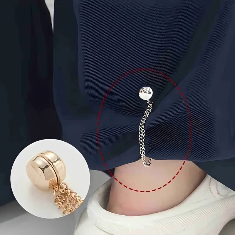 6 individuelle magnetische Kleidungsclips für Damen – verstellbares Kettendesign, kugelförmige Dekoration, geeignet für Hemden, Ärmel, Röcke – Detail 8