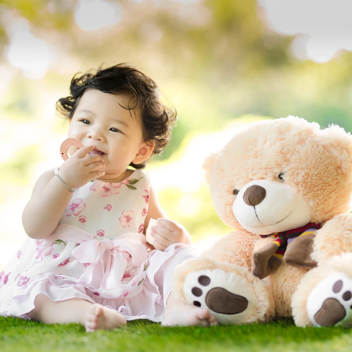 5 قطع من حلقات عضاضة خشبية للأطفال الرضع من أجل مستلزمات التسنين المريحة للتعليم المبكر