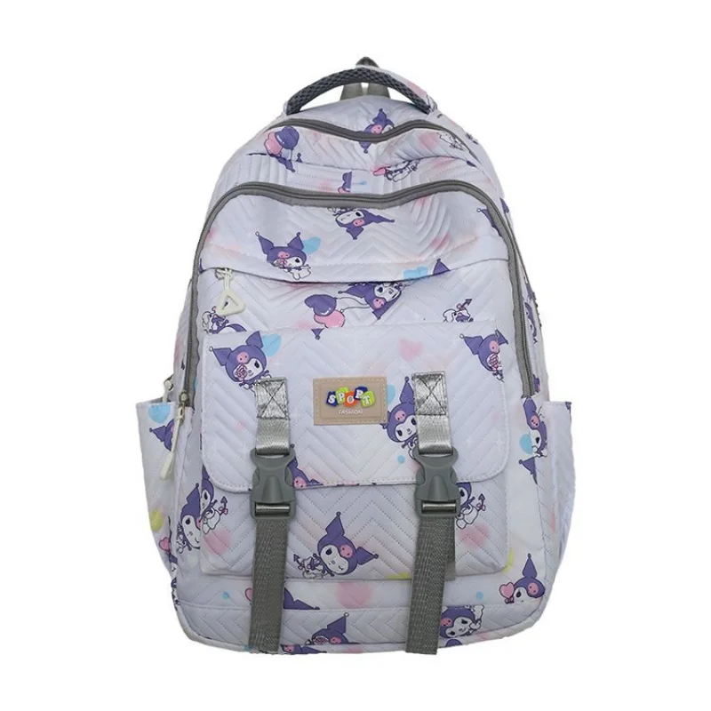 Sanrio bonito dos desenhos animados Shoulder Pad Schoolbag, grande capacidade, leve, mochila casual para estudante, novo M pequeno