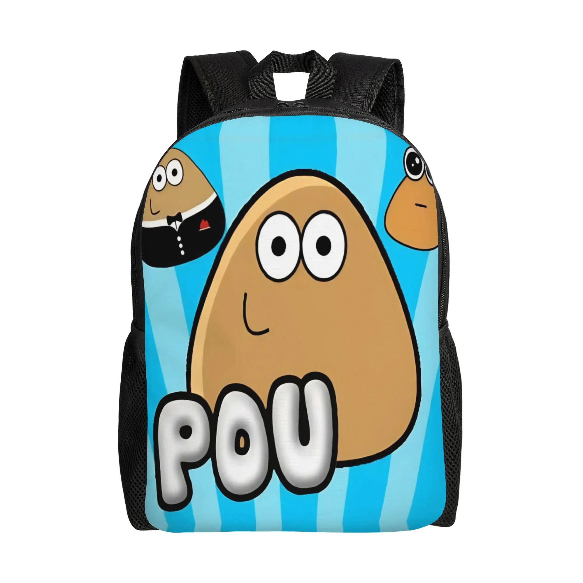 

My Pet Alien Pou Teenage Backpack with Pocket Student Business Game Cartoon Daypack for Men Women Laptop Canvas Bags