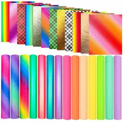 Sparkle Rainbow Plaid Luminous Adhesive Backed Vinyl Sheet 26 różnych kolorów do domu Rzemiosło szklane Dekoracja skrzynki pocztowej DIY do wycinania