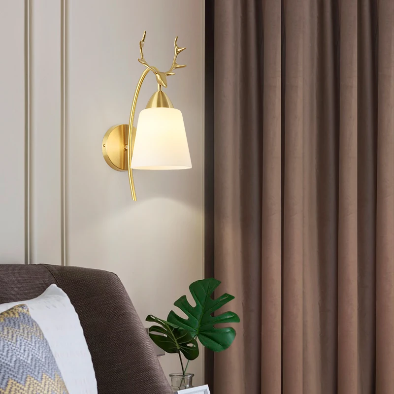 YUNYI All Copper Post-Modern Wall Lighting For Living Room Bedroom Study Room Bedside Wall Light Decorative Lighting Fixture