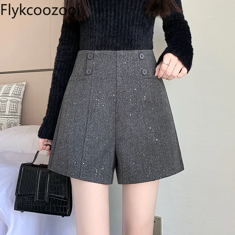 

Popular Shorts for Women in Winter New Style High-waisted Wide-leg Casual Pants Bottoming A-line Boot Trousers Trendy