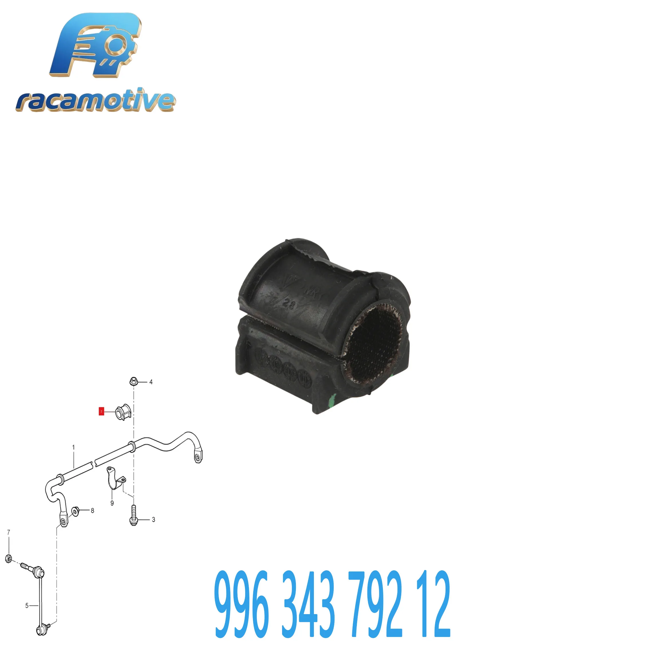 99634379212 Suitable for Porsche 911 997 Cayman 987 996 Boxster 986 Front Suspension Anti-Roll Bar Bushing 996 343 792 12.